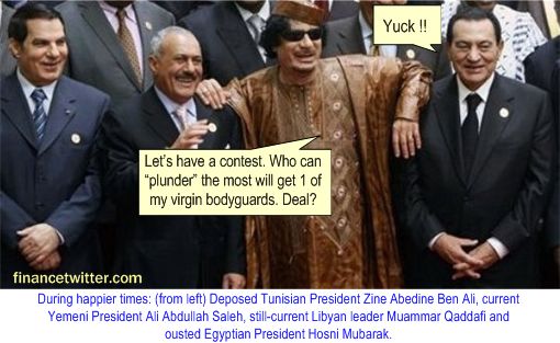 Tunisia Yemen Libya_Egypt Dictators