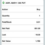 AAPL Profit Mar 2011 350 Put Option