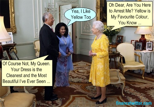 Najib Queen Elizabeth Yellow Dress