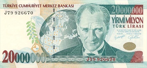 Turkey – 20 million lira, 1997