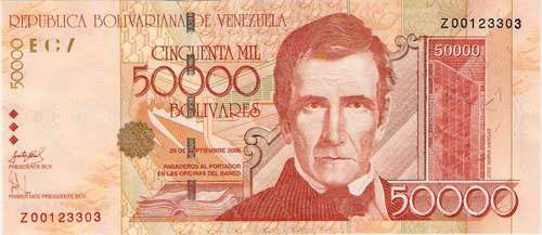 Venezuela – 50,000 bolívares, 2002