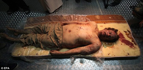 Gaddafi Dead Body