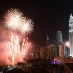 Spectacular Fireworks Welcoming New Year 2012 