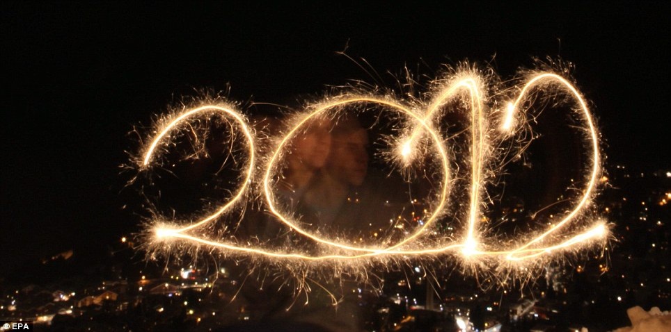 New Year 2012 Fireworks - Switzerland Zurich