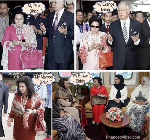 Rosmah Mansor Hermes Birkin Bags Pink Maroon Brown Orange