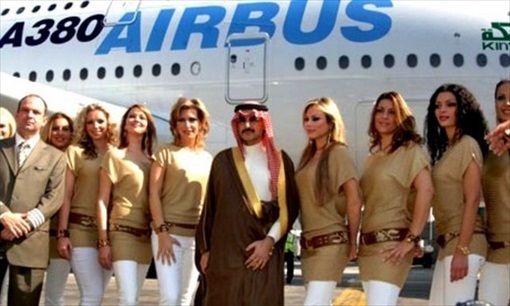 Prince Alwaleed Airbus A380 - with Jet Cabin Crews