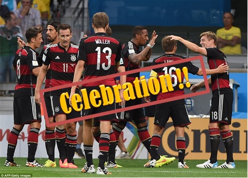 2014 FIFA World Cup - Brazil Lost 1-7 to Germany - Germans Team Celebrate