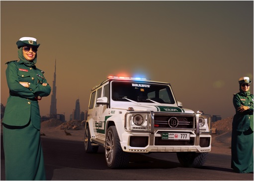 Exotic Dubai Police Force's Fleet of Supercars - Brabus 700 Widestar G Wagen - Police Women