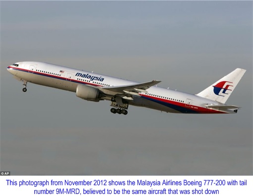 Malaysian Flight MH17 Shot Down - 9M-MRD Aircraft