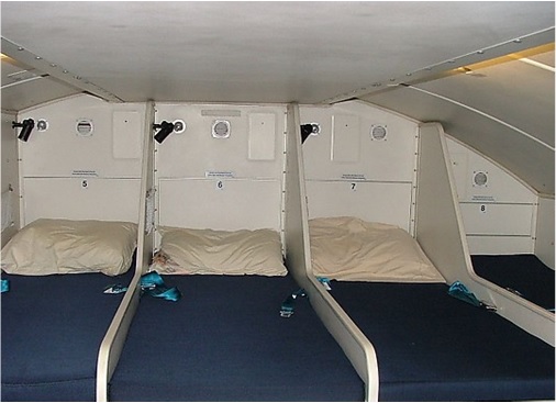 Secret Revealed - Crew Rest Area - Cabin Crew Rest Area on Royal Dutch Airlines Boeing 747