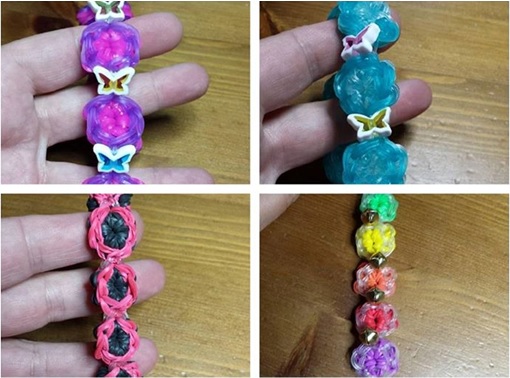 Loom Bands - Rainbow Loom - four different design