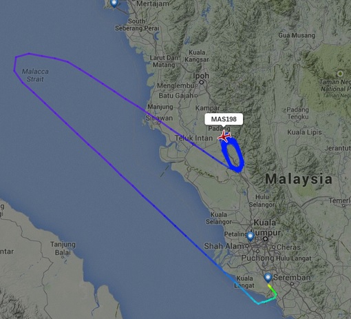 Malaysia Airline MH198 - Kuala Lumur - Hyderabad - Circling on FlightRadar24