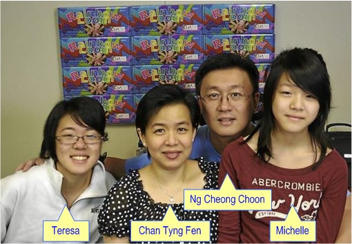 Rainbow Loom Cheong Choon Ng - with wife and daughters