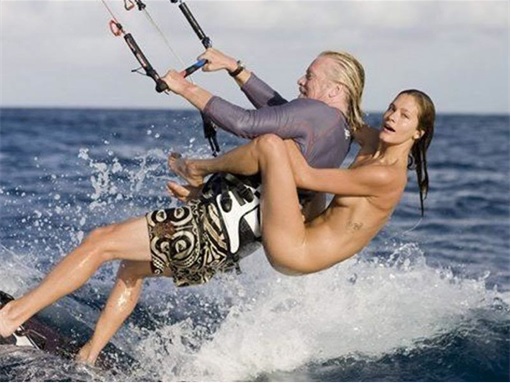 Richard Branson Water Skiing With Nude Girl