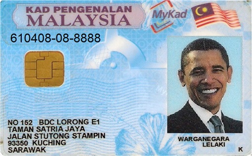 Barack Obama Malaysia Identification Card
