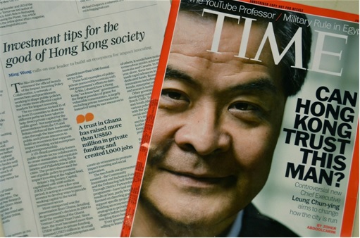 Hong Kong Demonstrations - chief executive cy leung on Time cover