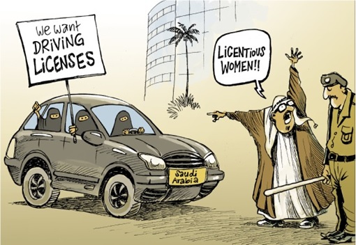 Saudi Arabia Women Drivers - Cartoon