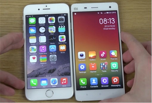Apple iPhone 5 and Xiaomi MI