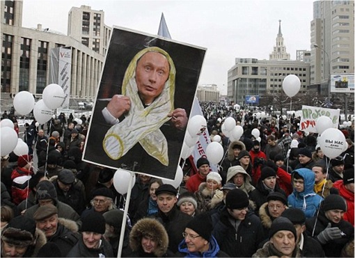 Russians Protest - Putin in Condom