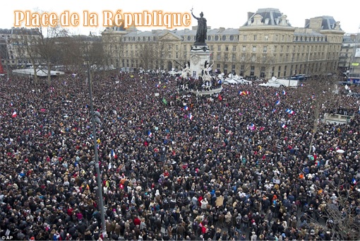 France Massive Rally - Crowds at Place de la République