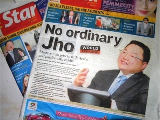 Jho Low - No Ordinary Jho - newspaper headline