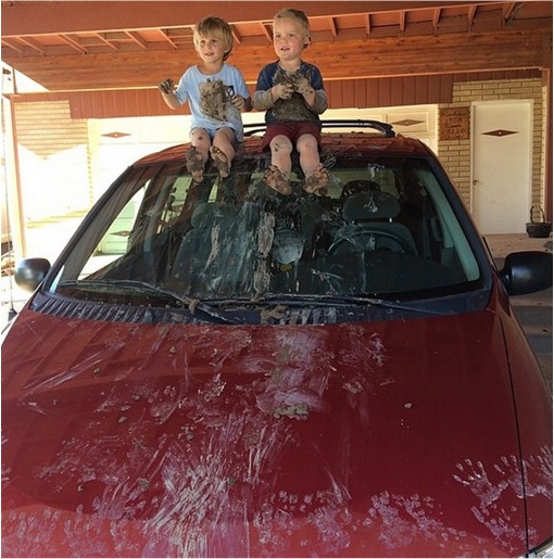 Kids Are The Worst - Mud on Car