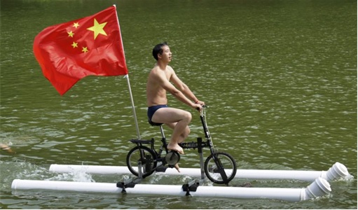 China Inventions - Floating Bicycle