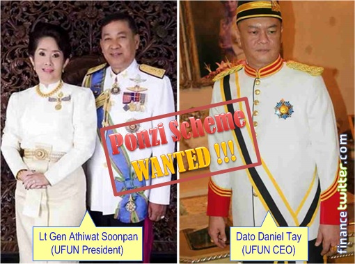 UFUN Ponzi Scheme - Lt Gen Athiwat Soonpan and Wife and Daniel Tay - Wanted