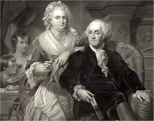 US George Washington and Wife Martha Washington