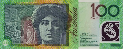 Woman on Currency Note - Australia - 100 Dollar Dame Nellie Melba