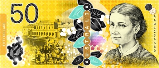 Woman on Currency Note - Australia - 50 Dollar Edith Cowan