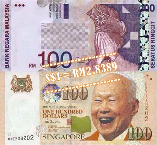 Singapore Dollar to Malaysia Ringgit Currency Rate - Agong Ashamed Kuan Yew Laugh - 8Aug2015
