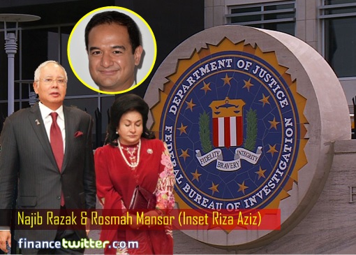 FBI Department of Justice DOJ - Najib Razak and Rosmah Mansor - inset Riza Aziz