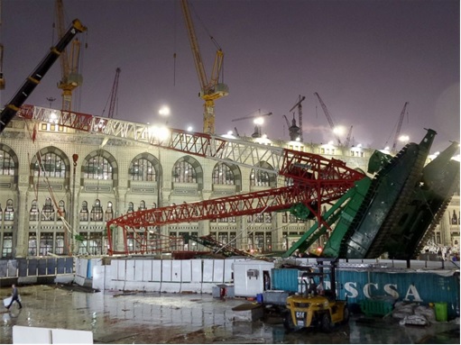 Saudi Arabia Crane Collapse - toppled