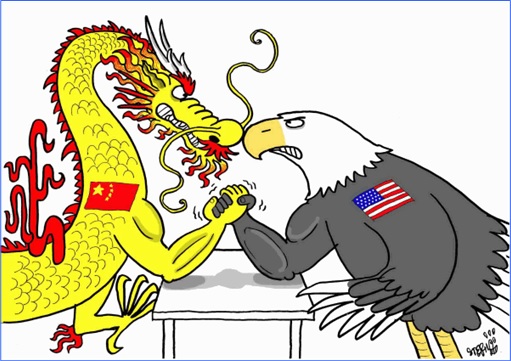 China vs America - Dragon arm wrestling Eagle
