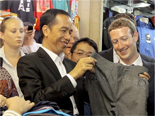 Indonesia President Joko Widodo and Facebook Mark Zuckerberg