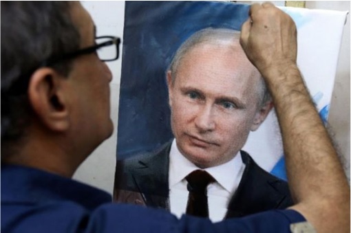 Putinmania - Iraqi Drawing Putin Portrait 2