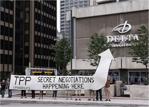 Trans-Pacific Partnership Agreement TPPA - Canadian Protesters