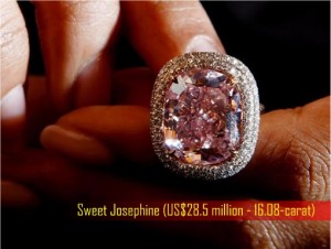 Sweet Josephine - rare 16.08-carat Pink Diamond for US Dollar 28.5 million