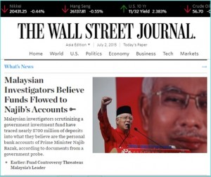 Wall Street Journal - Najib Receives USD700 Million