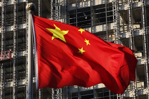 China Flag - Construction Building Background