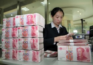 China Yuan Renminbi Currency - Officer Counting Money