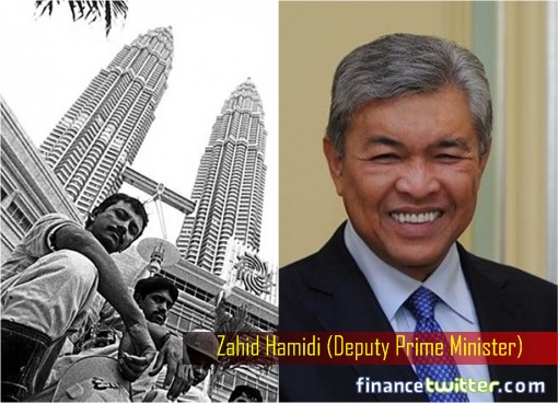 Zahid Hamidi and Bangladesh Worker at KLCC Suria