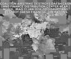 Airstrike Destroy ISIS Cash and Finance Distribution Center - Video