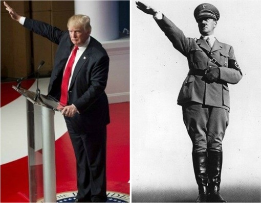 Donald Trump - Adolf Hitler - Raised Hands