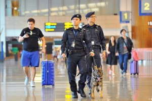 Singapore Terror Alert - Police in Airport