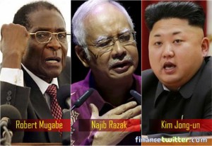 Najib Razak - Robert Mugabe - Kim Jong Un