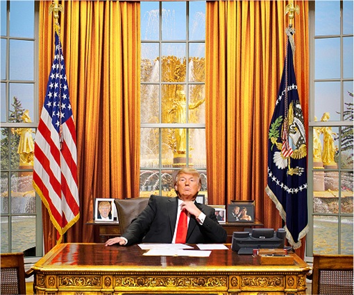 Donald Trump as President of the United States in Oval Office