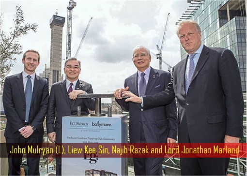 John Mulryan (L), Liew Kee Sin, Najib Razak and Lord Jonathan Marland