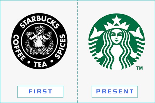 Starbucks - First and Present Logo